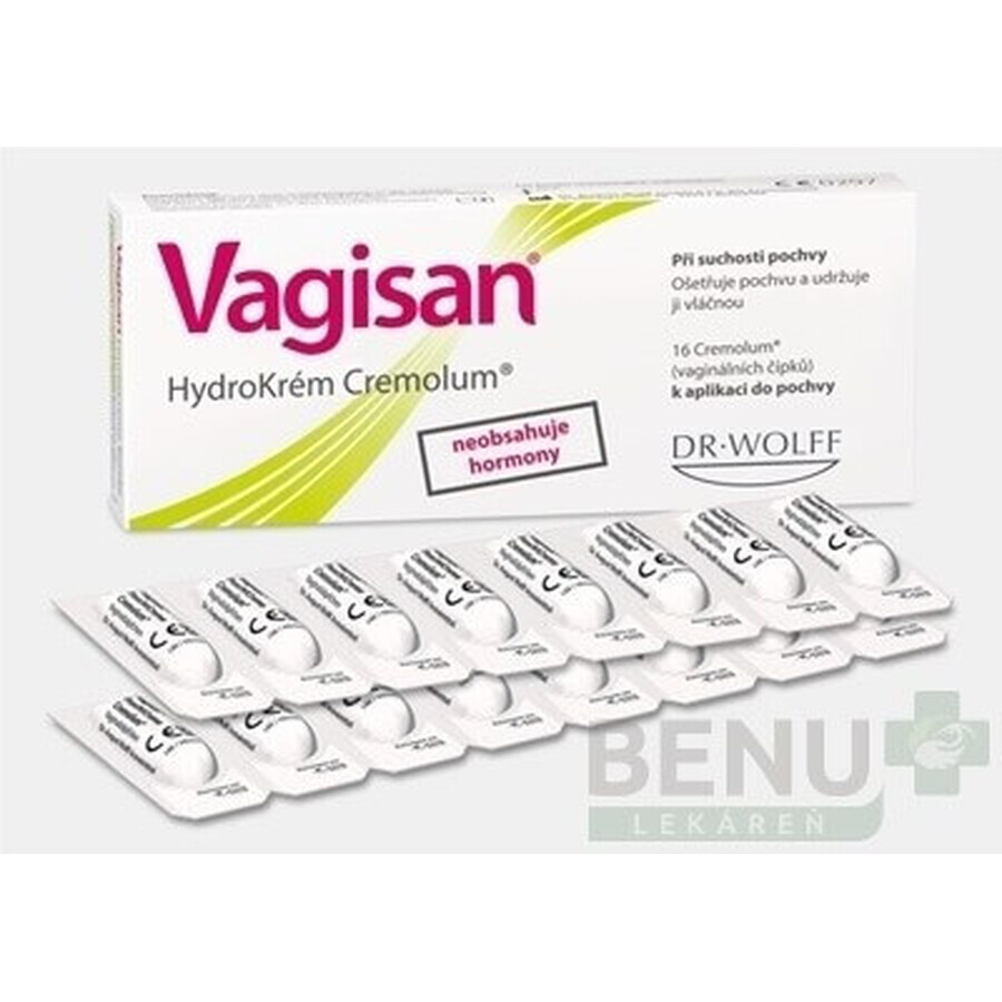 Vagisan HydroCream Cremolum 1×16 pcs, vaginal suppositories