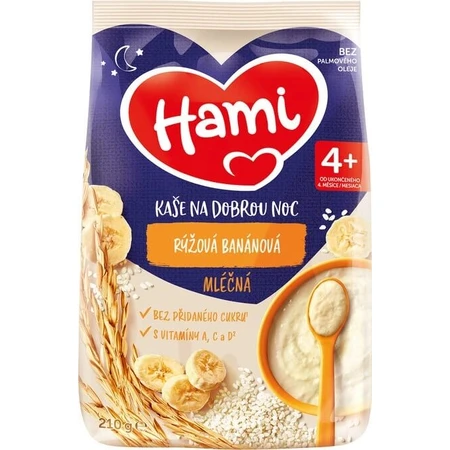 HAMI Rijstepap met bananen 1×210 g, rijstepap