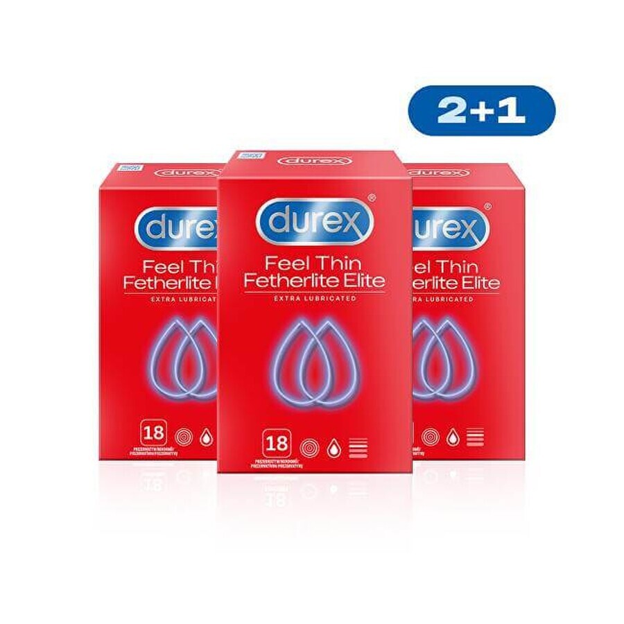 DUREX Feel Thin Extra Lubricated Packung 1×54 Stück, Kondome