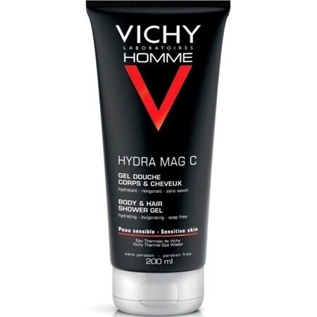 VICHY Homme MAG C Gel de duș hidratant revigorant pentru corp și păr 200 ml 1×200 ml, gel de duș