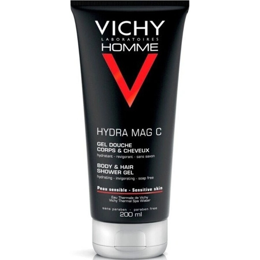 VICHY Homme MAG C Gel de duș hidratant revigorant pentru corp și păr 200 ml 1×200 ml, gel de duș