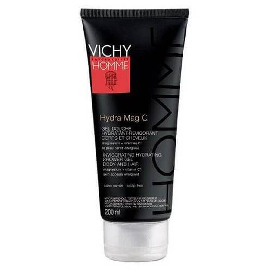 VICHY Homme MAG C Gel de duș hidratant revigorant pentru corp și păr 200 ml 1×200 ml, gel de duș