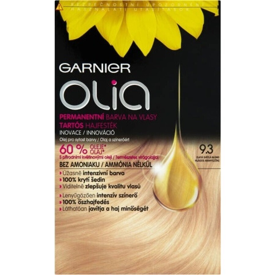 Garnier Olia Coloración Permanente 9.3 Rubio Claro Dorado 1×1, coloración permanente