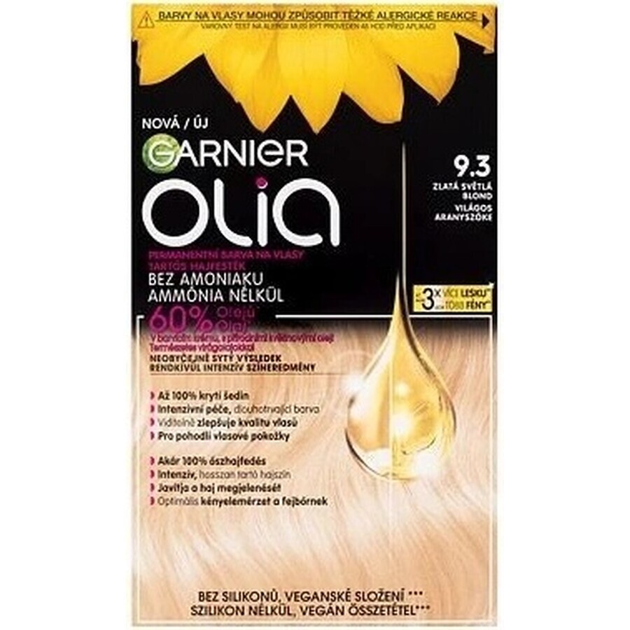 Garnier Olia Coloración Permanente 9.3 Rubio Claro Dorado 1×1, coloración permanente