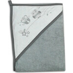 TEGA BABY Serviette de bain avec capuche Hiboux 100x100cm 100% coton, gris 1×1 pc