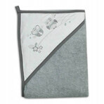 TEGA BABY Serviette de bain avec capuche Hiboux 100x100cm 100% coton, gris 1×1 pc