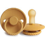 FRIGG Rubber pacifier with rope Honey Gold 1×1 piece, 0-6m