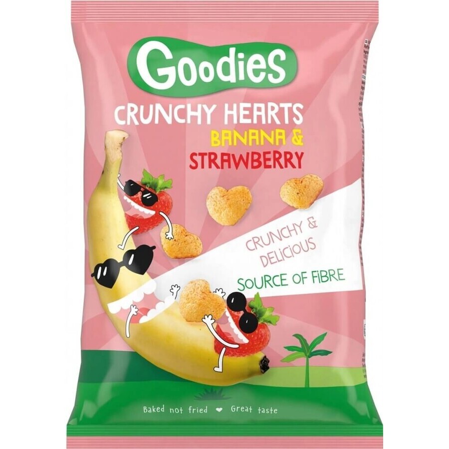 Goodies crunchy banana and strawberry crispy hearts 1×30 g, crunchy