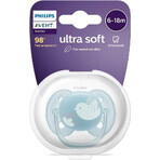 Philips AVENT Chupete Ultrasuave Premium 6-18m azul 1 pza 1×1 pza, chupete