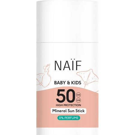 NAÏF Protecție solară SPF 50 pentru copii și bebeluși. 1×36 g , stick de protecție solară