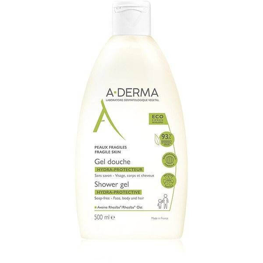 A-DERMA GEL DOUCHE HYDRA-PROTECTEUR 1×500 ml, gel de duș hidratant fără săpun