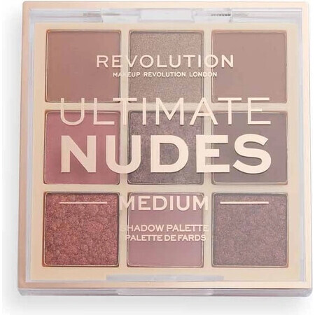 Revolution, Ultimate Nudes Medium, palette d'ombres à paupières 1×0,90 g, palette d'ombres à paupières