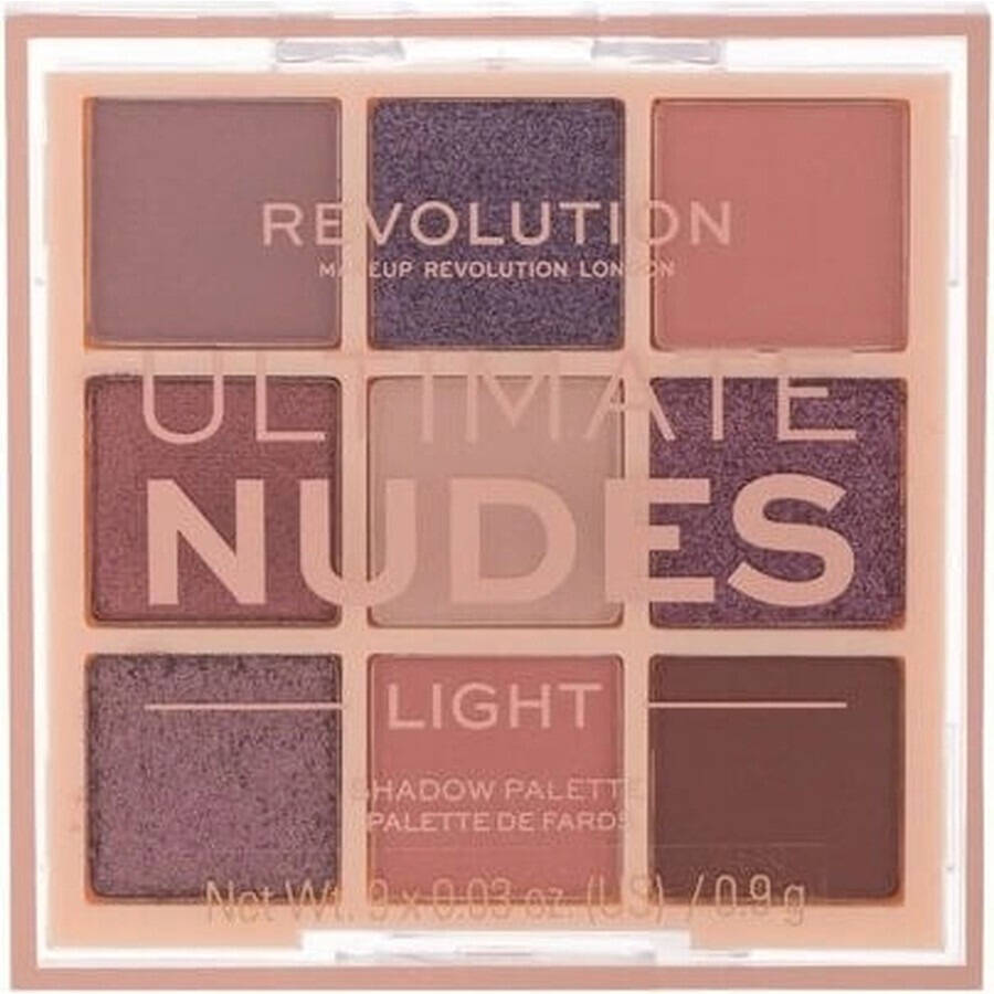 Revolution, Ultimate Nudes Medium, palette d'ombres à paupières 1×0,90 g, palette d'ombres à paupières