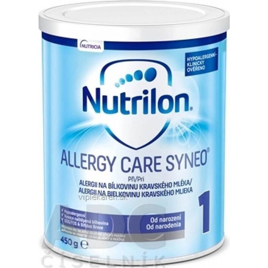 Nutrilon Allergy Care Syneo+ 1 1x450 g, leche hipoalergénica especial para bebés