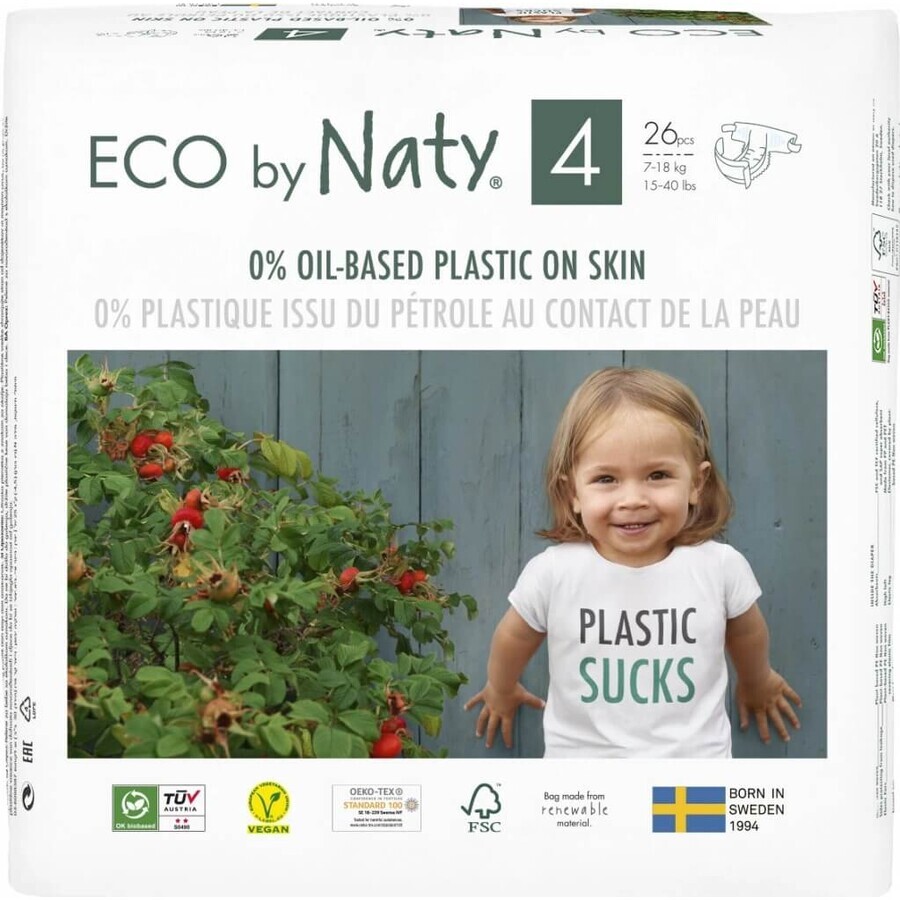 ECO BY NATY Wegwerfwindeln 4+ (9-20 kg) 24 Stück 1×24 Stück