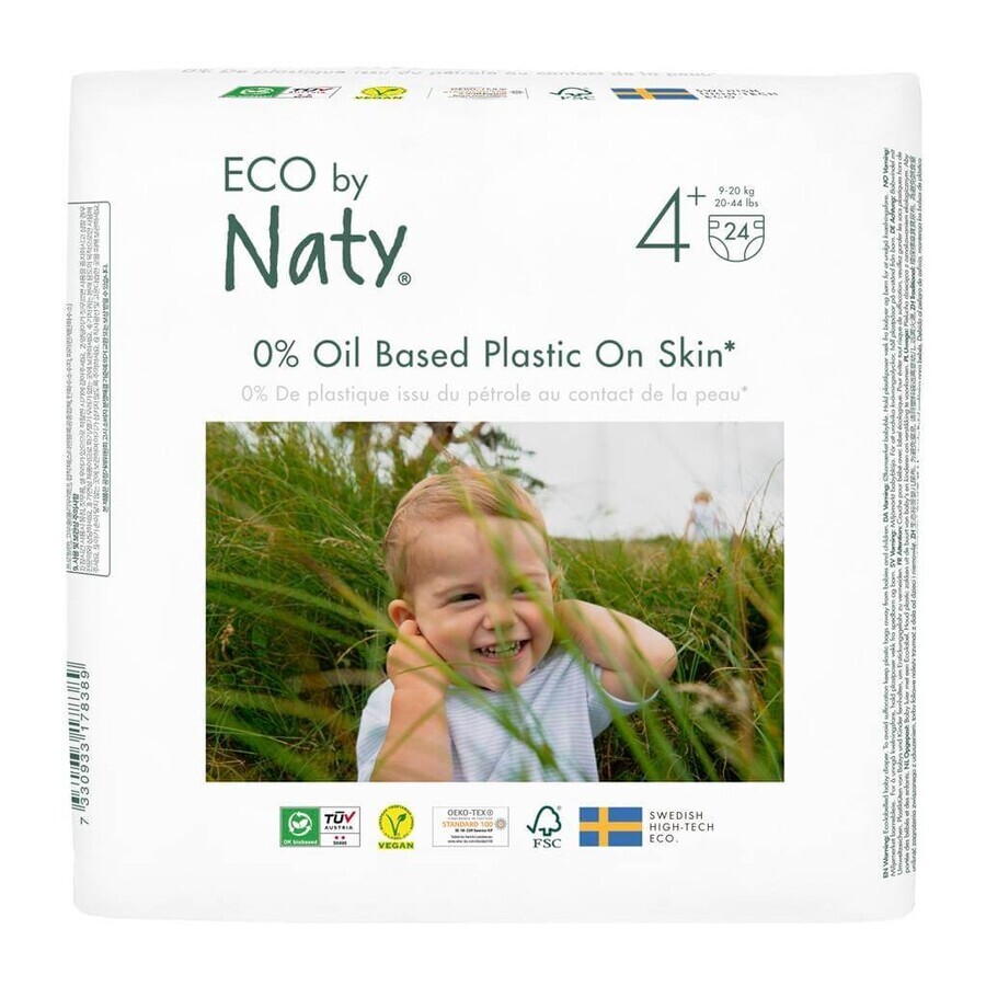 ECO BY NATY Wegwerfwindeln 4+ (9-20 kg) 24 Stück 1×24 Stück