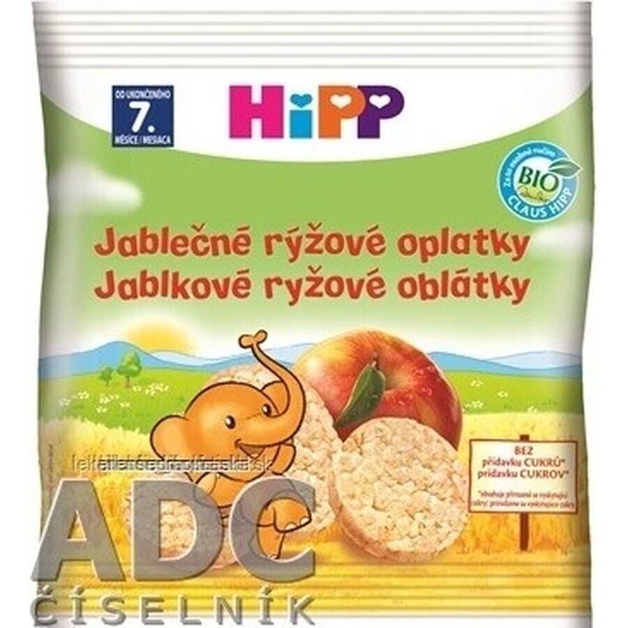 HiPP Organic rice wafers with apple 1×30 g, rice wafers with apple