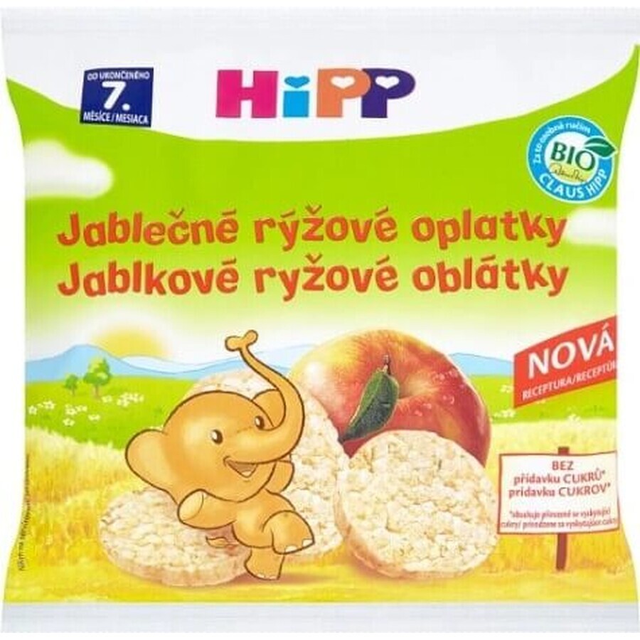 HiPP Organic rice wafers with apple 1×30 g, rice wafers with apple