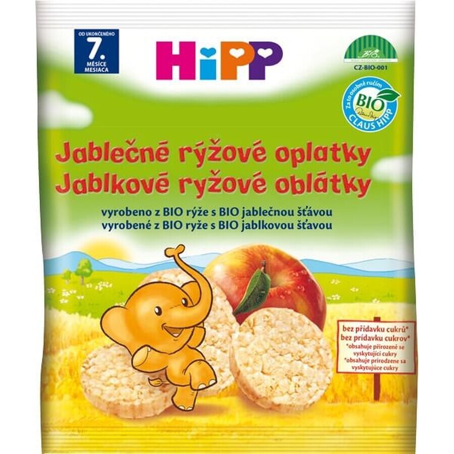 HiPP Organic rice wafers with apple 1×30 g, rice wafers with apple