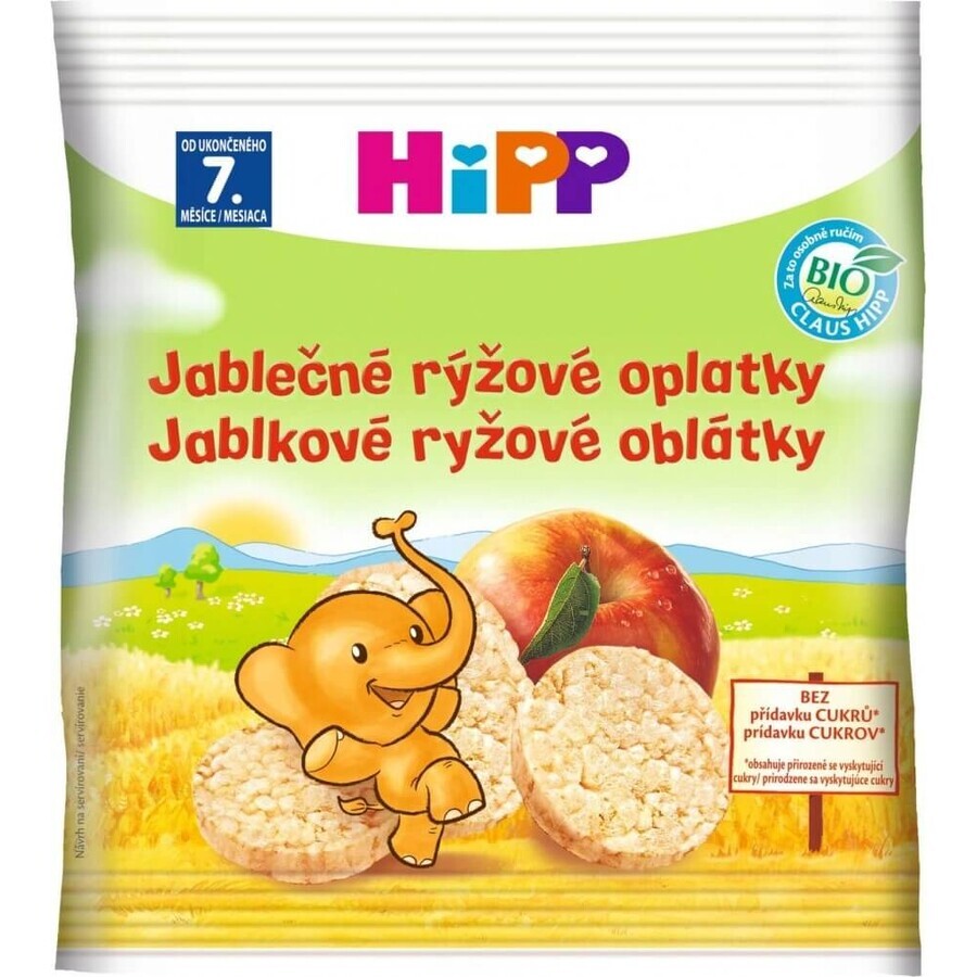 HiPP Organic rice wafers with apple 1×30 g, rice wafers with apple