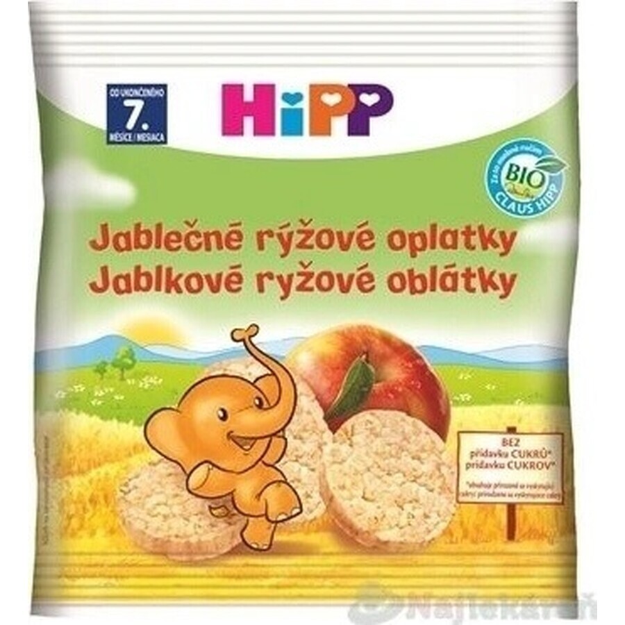 HiPP Organic rice wafers with apple 1×30 g, rice wafers with apple