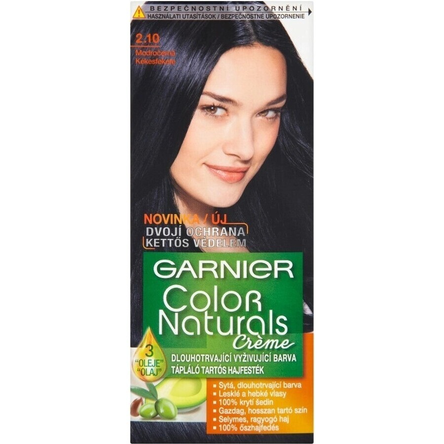 Garnier Color Naturals Permanent Hair Colour 2.10 Blue-Black 1×1 pièce, coloration de cheveux