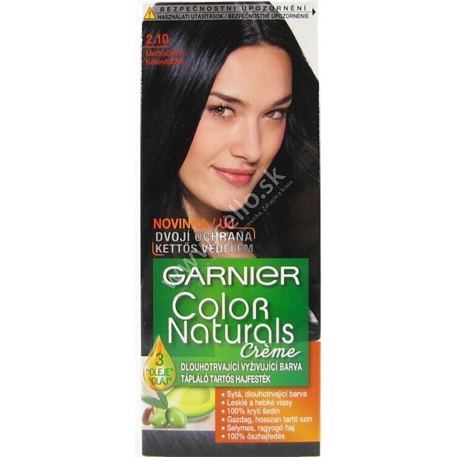 Garnier Color Naturals Permanent Hair Colour 2.10 Blue-Black 1×1 pièce, coloration de cheveux