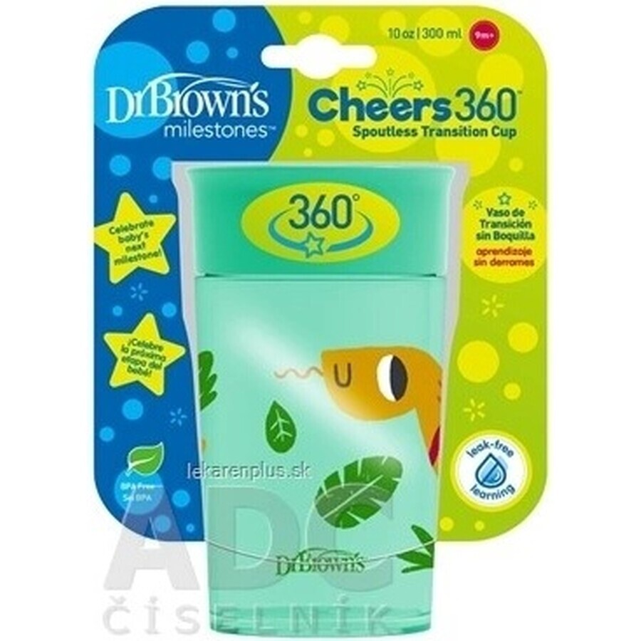 Dr.BROWN'S CHEERS CHEERS JUNGLE 300 ml 1×1, turquesa, 9m+