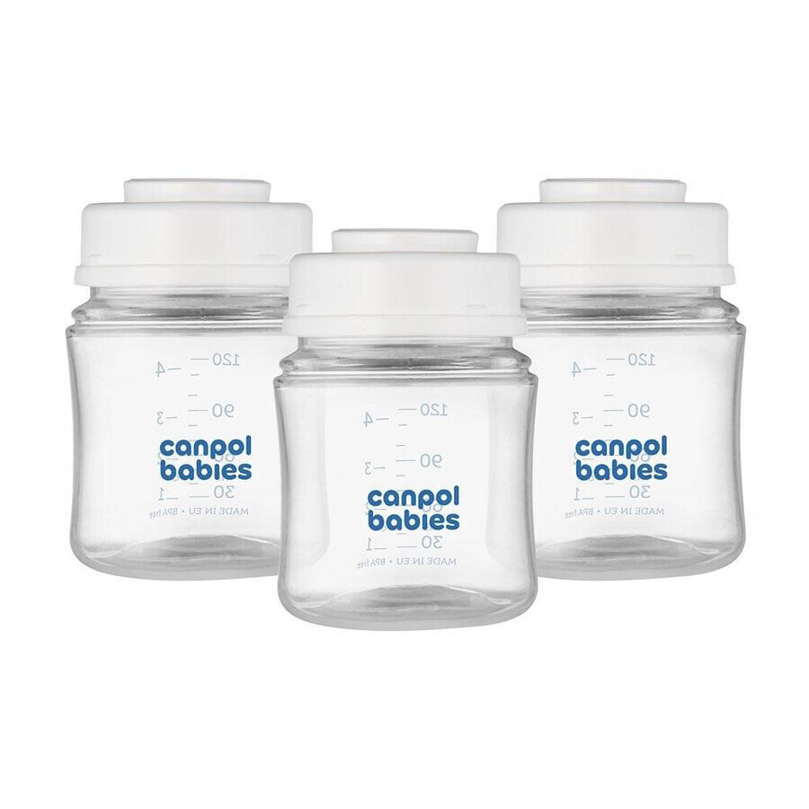 Canpol babies Set of bottles for storing breast milk 3x120ml 1×1pcs, set of bottles