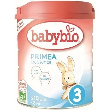 BABYBIO PRIMEA 3 Croissance Bio-Säuglingsmilch (800 g) 1×800 g