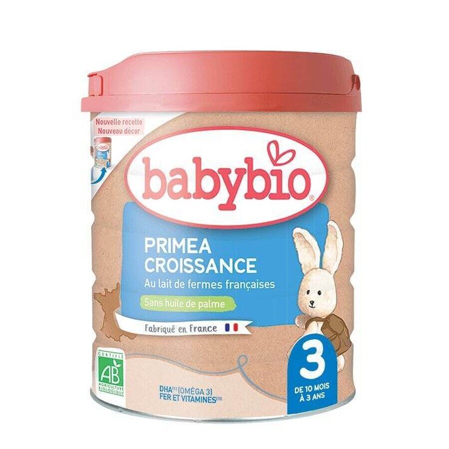 BABYBIO PRIMEA 3 Croissance Bio-Säuglingsmilch (800 g) 1×800 g