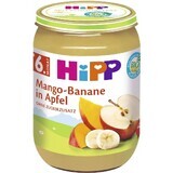 HiPP Bio-Äpfel mit Mango und Bananen 1×190 g, Obstsnack für Kinder