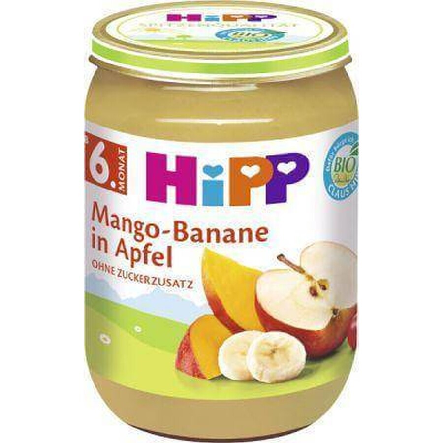 HiPP Bio-Äpfel mit Mango und Bananen 1×190 g, Obstsnack für Kinder