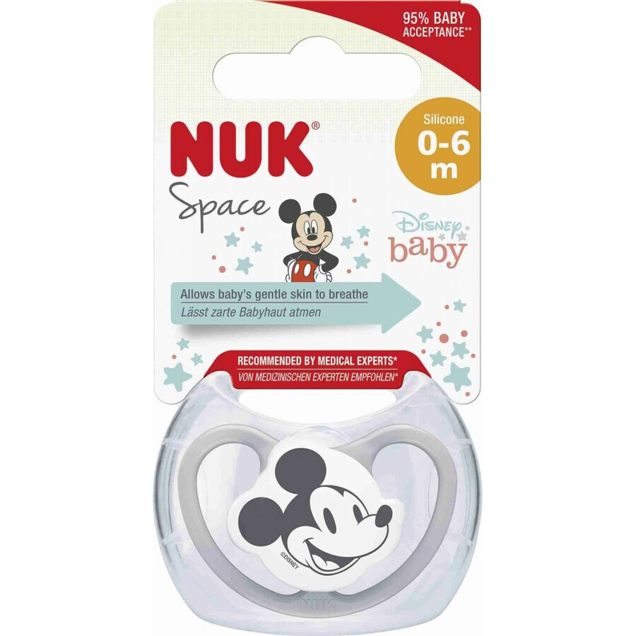 Fopspeen NUK Space DISNEY Mickey 0-6m. doos 1×1st, fopspeen, 0-6m