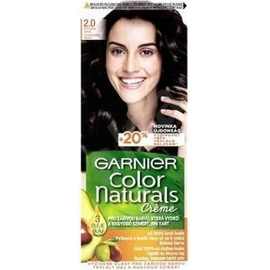 Garnier Color Naturals Colore permanente per capelli 2.0 Nero Naturale 1×1 pezzo, colore per capelli