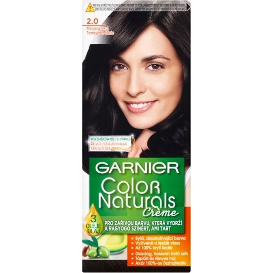 Garnier Color Naturals Colore permanente per capelli 2.0 Nero Naturale 1×1 pezzo, colore per capelli