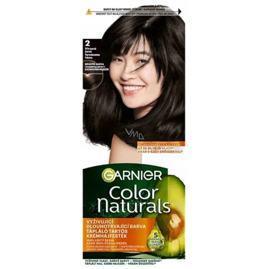 Garnier Color Naturals Colore permanente per capelli 2.0 Nero Naturale 1×1 pezzo, colore per capelli