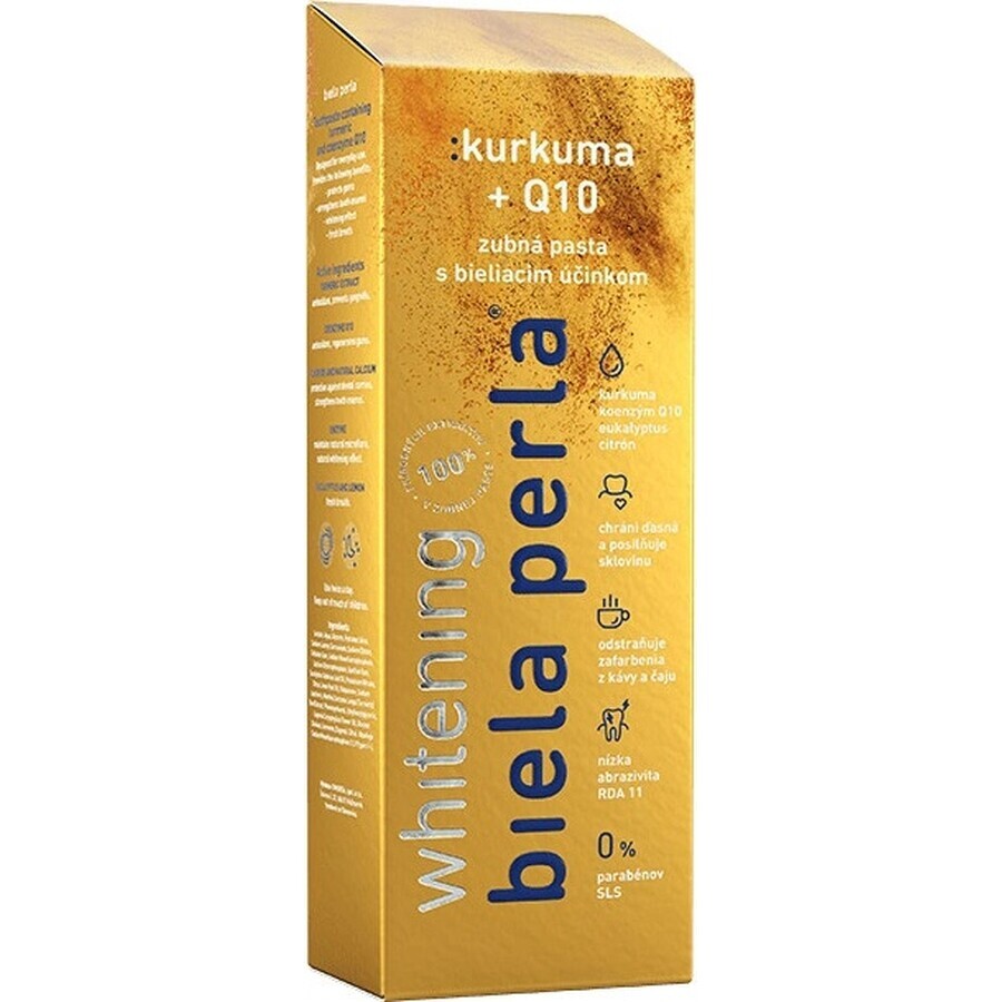 White pearl - turmeric + Q10, pastă de dinți 1×75 ml, pastă de dinți