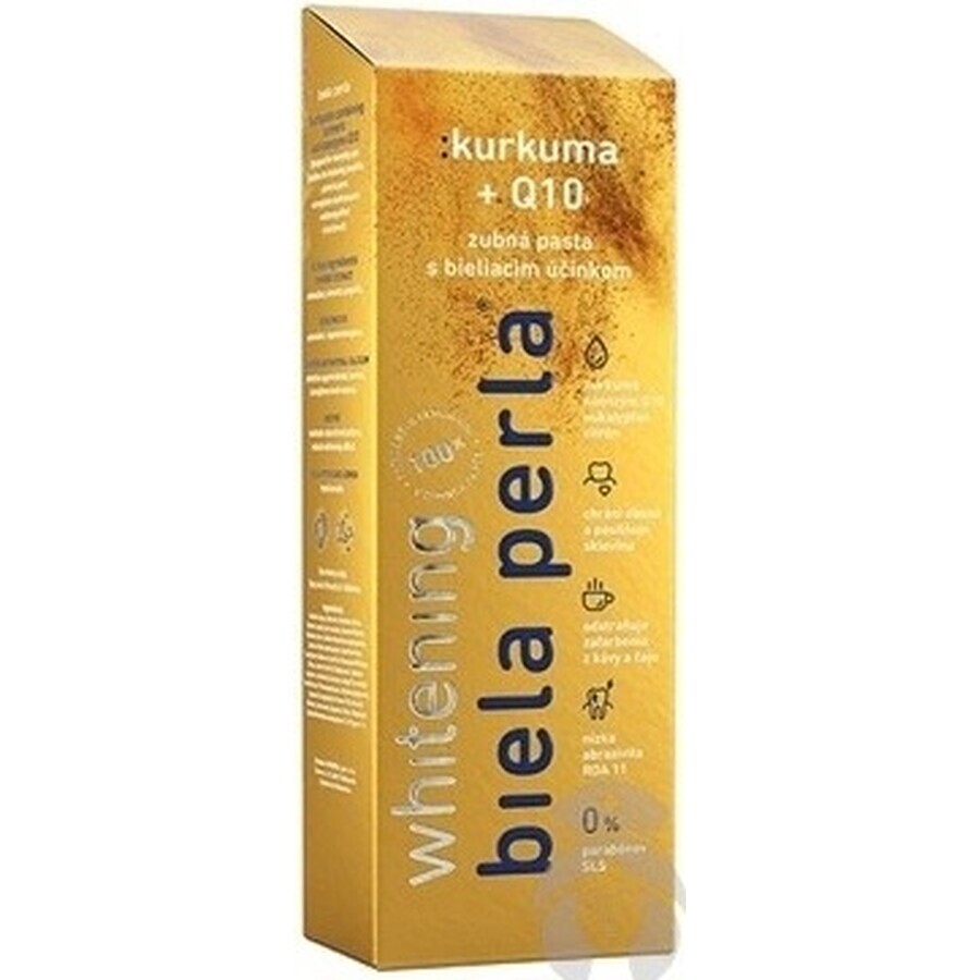 White pearl - turmeric + Q10, pastă de dinți 1×75 ml, pastă de dinți