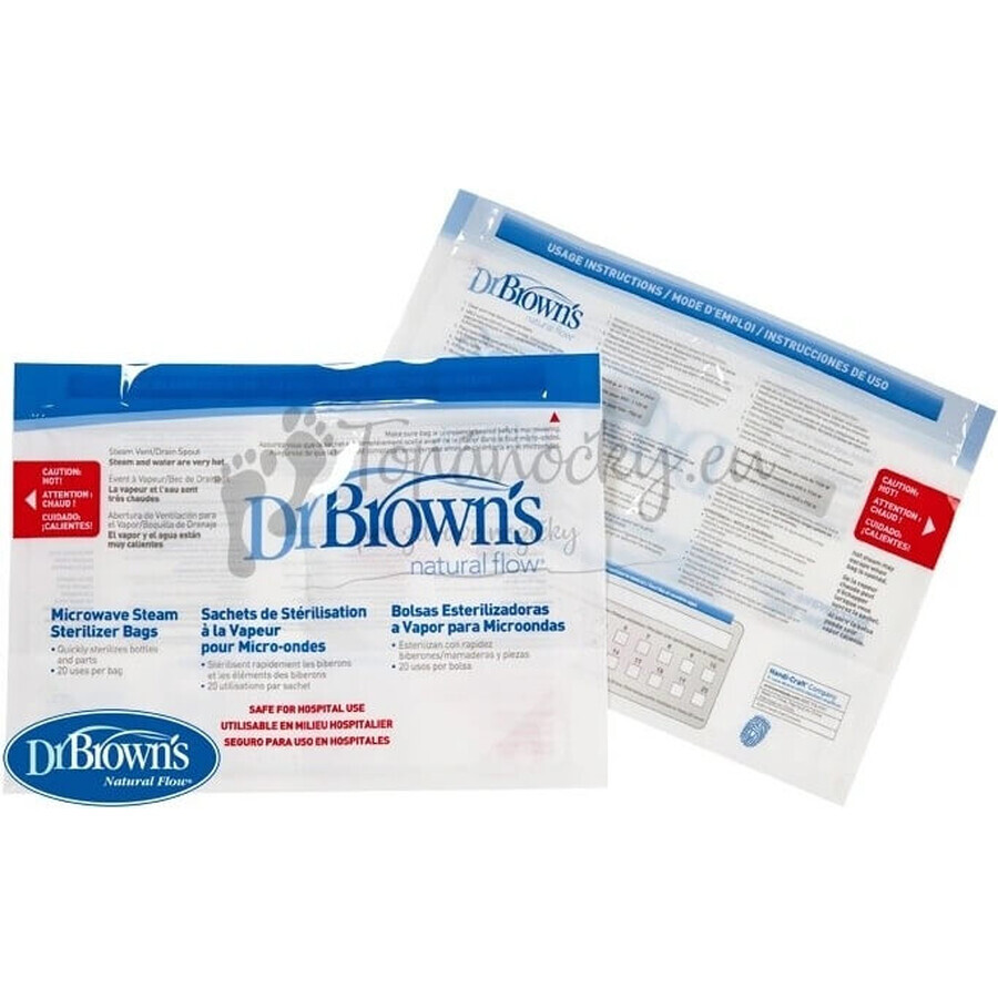 DR.BROWNS - Bolsas de esterilización para microondas 1×5 unidades, bolsas de esterilización