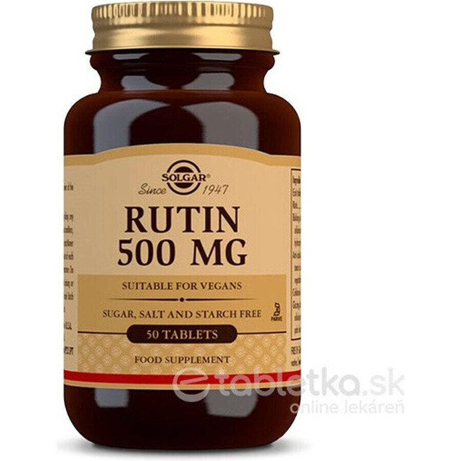 Solgar Rutin 500 mg doză zilnică mare, 50 comprimate 1×50 tbl, supliment alimentar