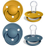 BIBS De Lux mustard/petrol silicone soothers 1×2 pcs, one size