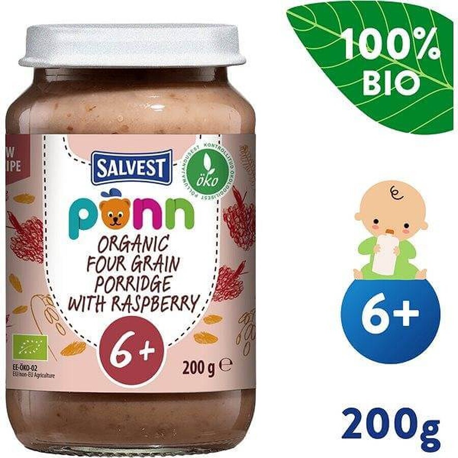 SALVEST Põnn Organic Raspberry with cereals 200 g 1×200 g