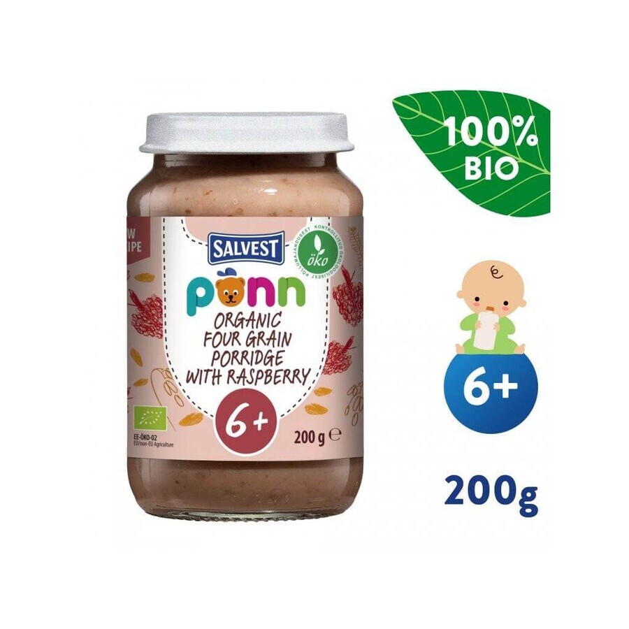 SALVEST Põnn Organic Raspberry with cereals 200 g 1×200 g