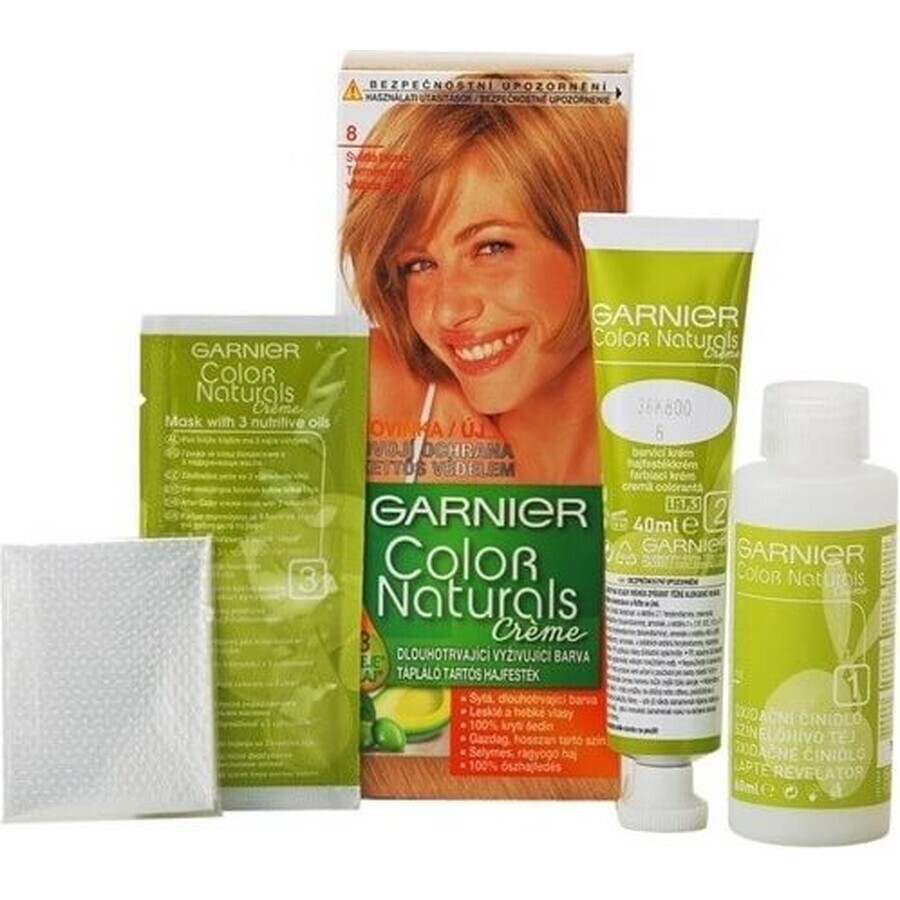 Garnier Color Naturals Permanent Hair Colour 8.0 Light Blonde 1×1 piece, hair colour