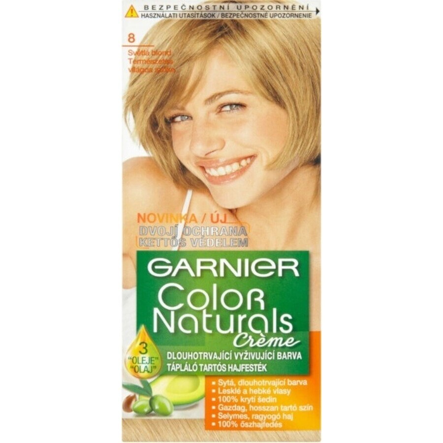 Garnier Color Naturals Permanent Hair Colour 8.0 Light Blonde 1×1 piece, hair colour