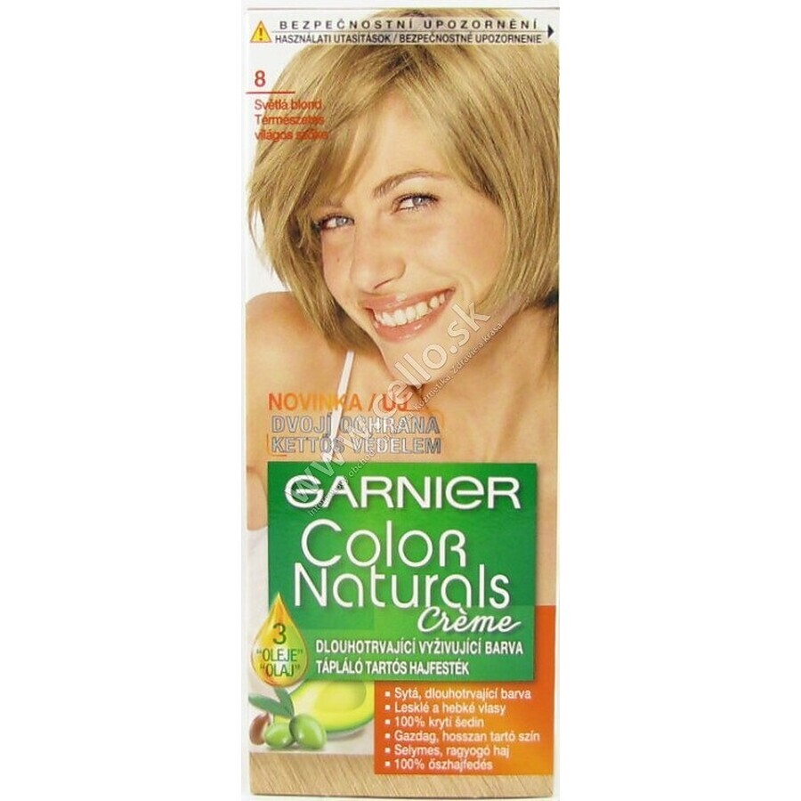 Garnier Color Naturals Permanent Hair Colour 8.0 Light Blonde 1×1 piece, hair colour