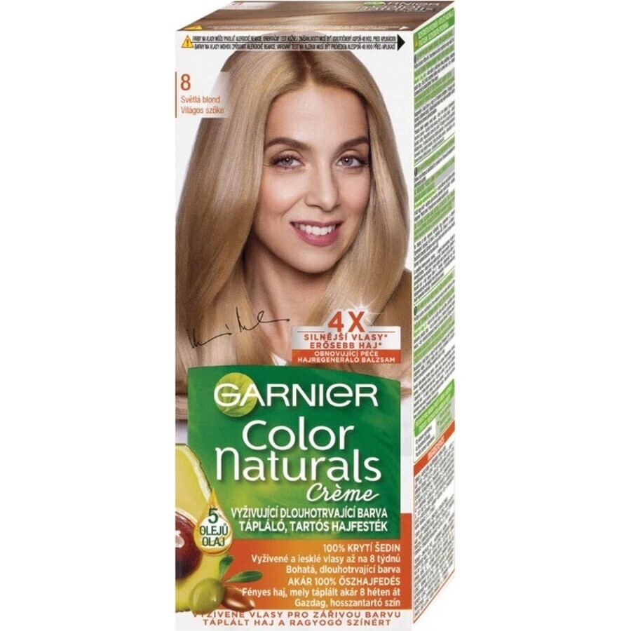 Garnier Color Naturals Permanent Hair Colour 8.0 Light Blonde 1×1 piece, hair colour