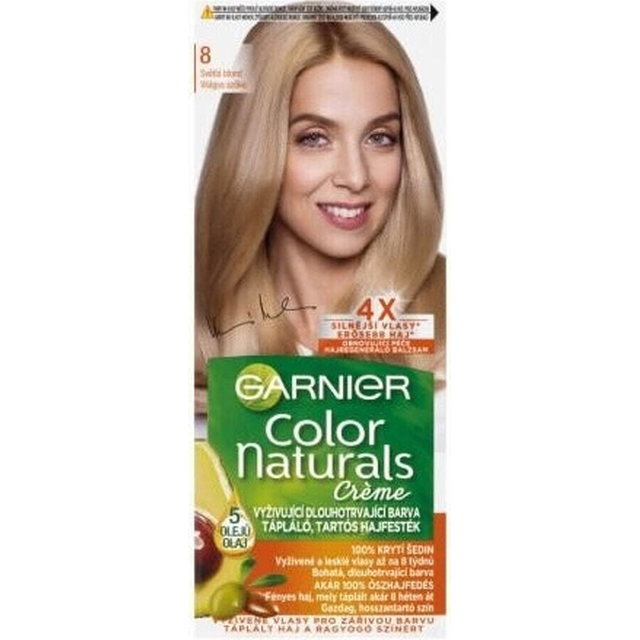 Garnier Color Naturals Permanent Hair Colour 8.0 Light Blonde 1×1 piece, hair colour