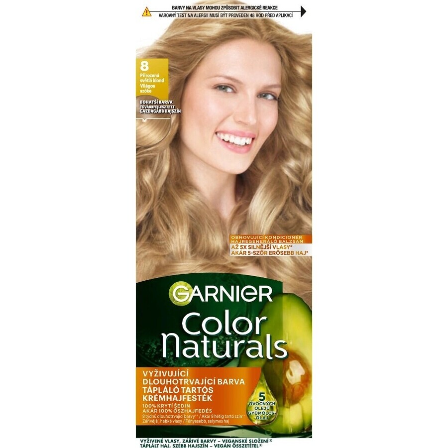 Garnier Color Naturals Permanent Hair Colour 8.0 Light Blonde 1×1 piece, hair colour